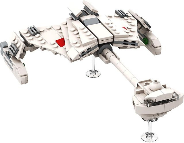 Gobricks MOC Klingonen D7 Kampfkreuzer, Bausteine, Weiß, ab 14 Jahre - Bild 1