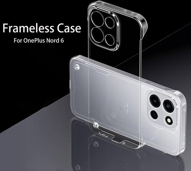 Transparente Rahmenlose Handyhülle für OnePlus Nord 6 5G mit harter Rückseite - Bild 1