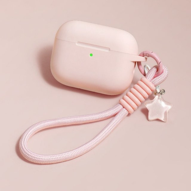 Silikon Schutzhülle für Apple AirPods Pro 3 in Pink mit Schlüsselanhänger - Bild 1