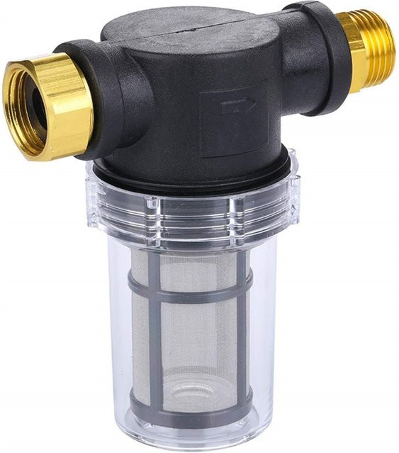 Drision G3/4 Gartenschlauch-Wasserfilter mit 100 Mesh Edelstahlsieb-Set in Schwarz - Bild 1
