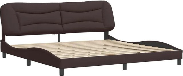vidaXL Bettgestell Hvar Dunkelbraun mit Stoffbezug B/T: 200 x 200 cm - Bild 1