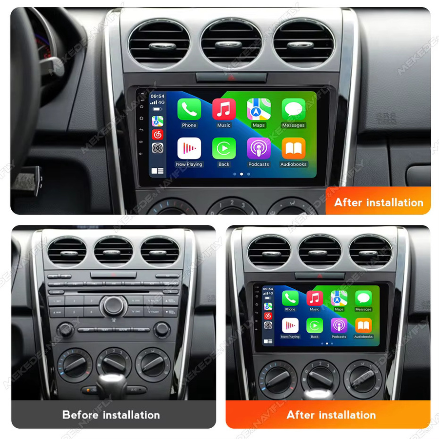 MEKEDE & NAVIFLY Android 14 Multimedia-Autoradio mit Carplay für Mazda CX-7 (2008-2015), Schwarz - Bild 2