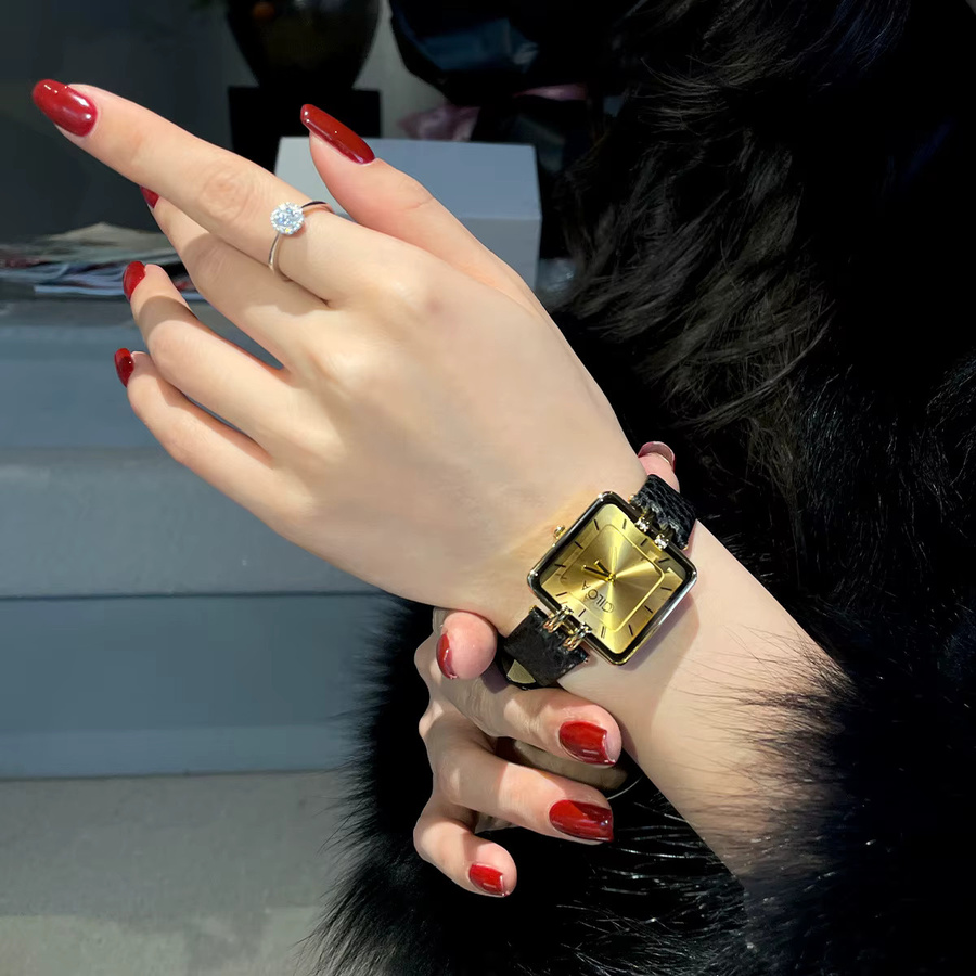 CILOA Armbanduhr, Quarz, Gold, Bicolor, Eckig, Damen - Bild 4