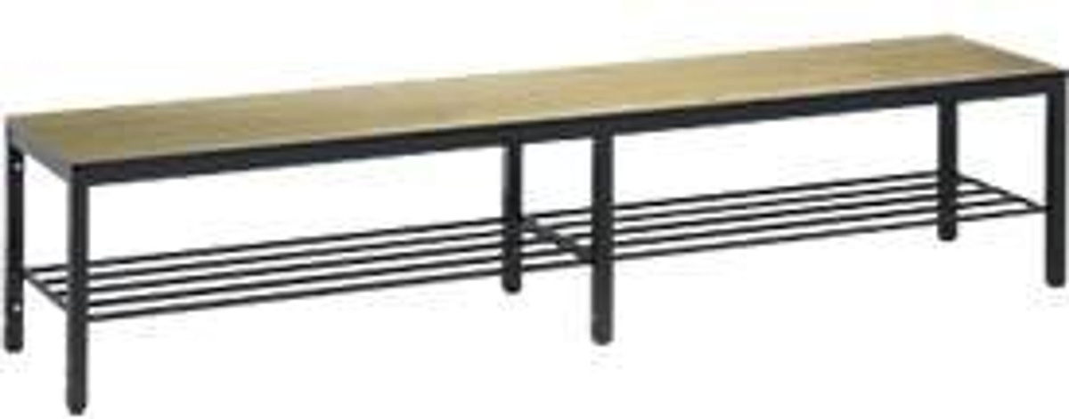 C+P Umkleidebank Basic Plus mit Schuhrost, Dekor Eiche Sereno, Gestell Schwarzgrau, H: 40,1 cm, B: 196,0 cm, T: 35,3 cm - Bild 2
