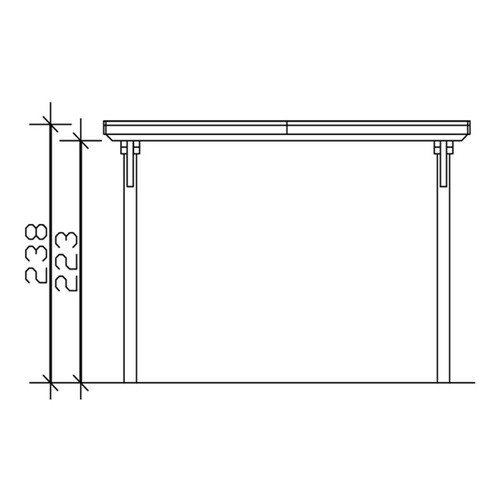 Skan Holz Carport Emsland aus Fichten-Leimholz mit Aluminium-Dachplatten in Grau, Breite: 354 cm, Tiefe: 604 cm, Höhe: 238 cm - Bild 3