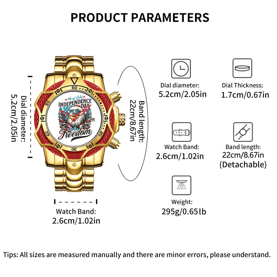 Armbanduhr Herren, Quarz, Edelstahl, Gold, Rund - Bild 2