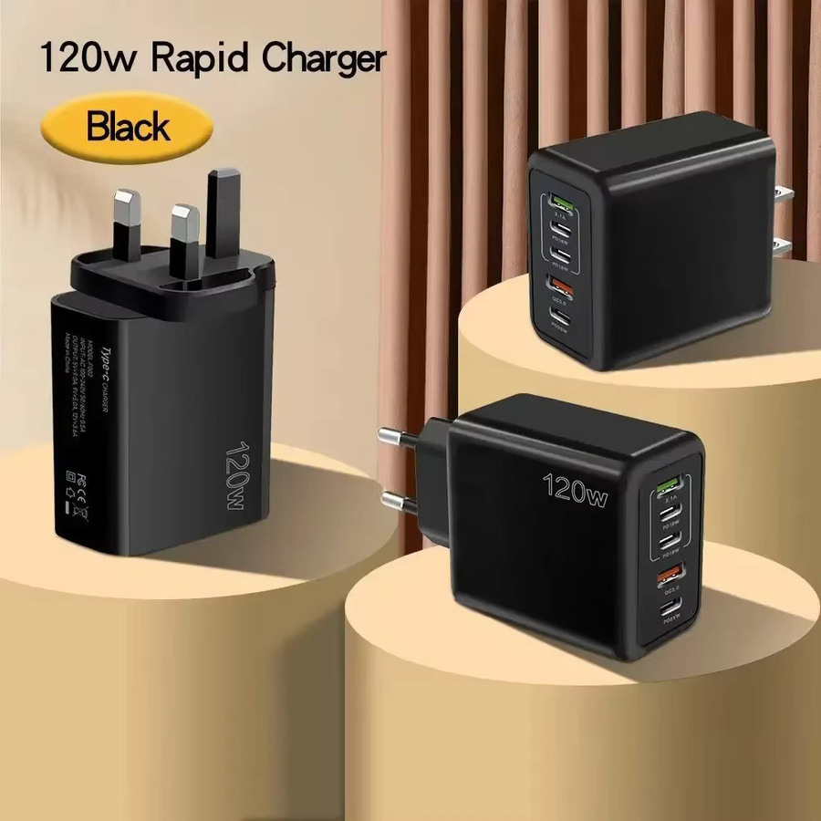 Maerknon 120 W Schnellladegerät mit USB-C Multi Ports und PD Quick Charge 3.0 Wandadapter für iPhone, Samsung, Huawei und Xiaomi Geräte - Bild 2