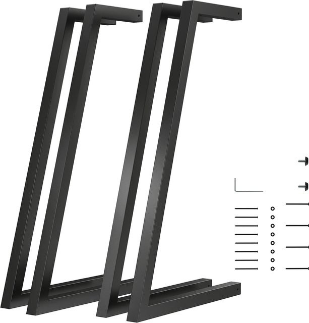 HOMCOM Set mit 4 Stahl-Tischbeinen im Industrie-Design, Schwarz, B/T/H: 43 x 3 x 72 cm - Bild 1