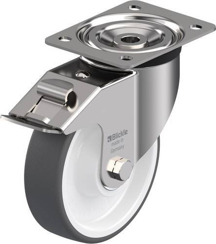 Blickle Lenkrolle LX-POTH 160XK-FI mit Feststeller, Rad-Durchmesser: 160 mm, Tragfähigkeit: 400 kg, Edelstahl, mehrfarbig - Bild 1