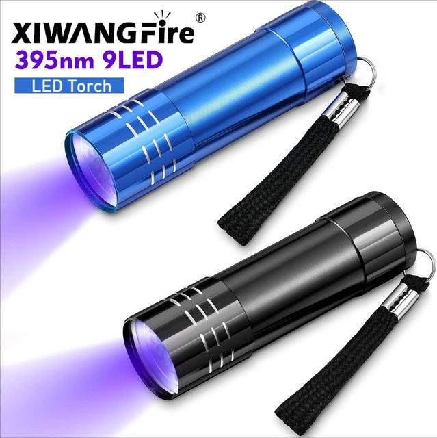 XIWANGFIRE UV Taschenlampe mit 9 LEDs für die Aushärtung von UV-Harz und Epoxy, 395nm Wellenlänge - Bild 1