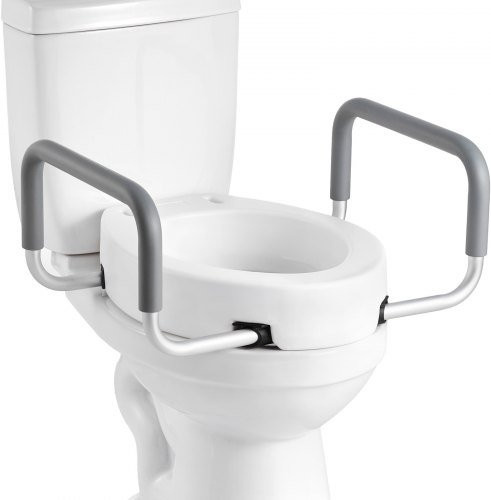 VEVOR Toilettensitzerhöhung mit Armlehnen in Weiß, verbreiterter Sitz mit 88,9 mm Hubhöhe und 136 kg Tragkraft für Senioren und Menschen mit Behinderung - Bild 1