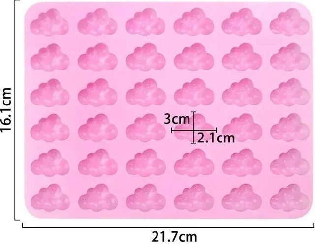 Love Home Garden Silikonform Wolken in Rosa für Schokolade, Kuchen, Fondant und Eiswürfel - Bild 1