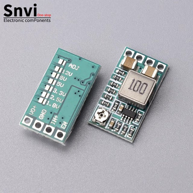 SNVI Mini DC-DC Step Down Netzteil Modul Spannung Buck Converter einstellbar 12-24V auf 5V 3A in Grün - Bild 1