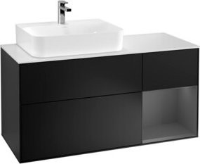 V&B Waschtischunterschrank Finion mit Wandbeleuchtung, Breite: 120 cm, Blau lackiert - Bild 1