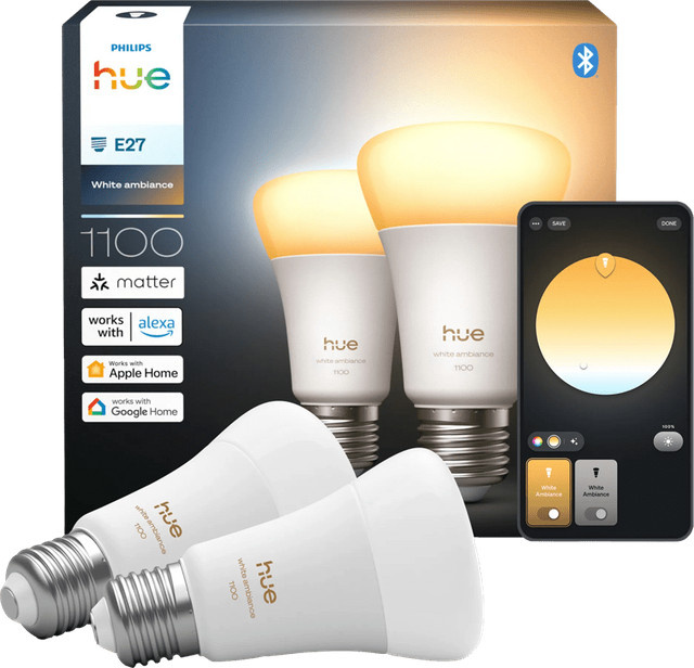 Philips Hue White Ambiance LED-Leuchtmittel A67 E27 Doppelpack mit 1.100 lm und Bluetooth - Bild 1
