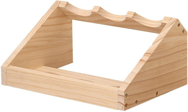CosyHome Weinregal aus Kiefernholz für 3 Flaschen in Beige - Bild 1