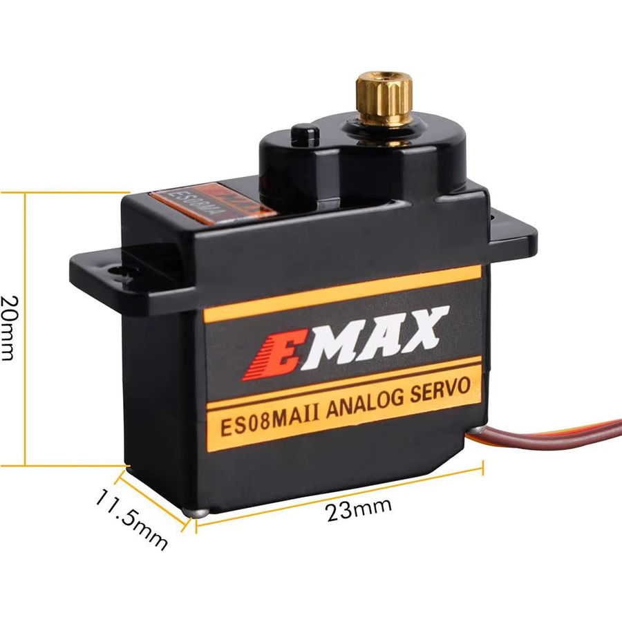 EMAX ES08MA II Analog Servo, Metal Gear, für RC Robotik Flugzeug Flügel Auto - Bild 3