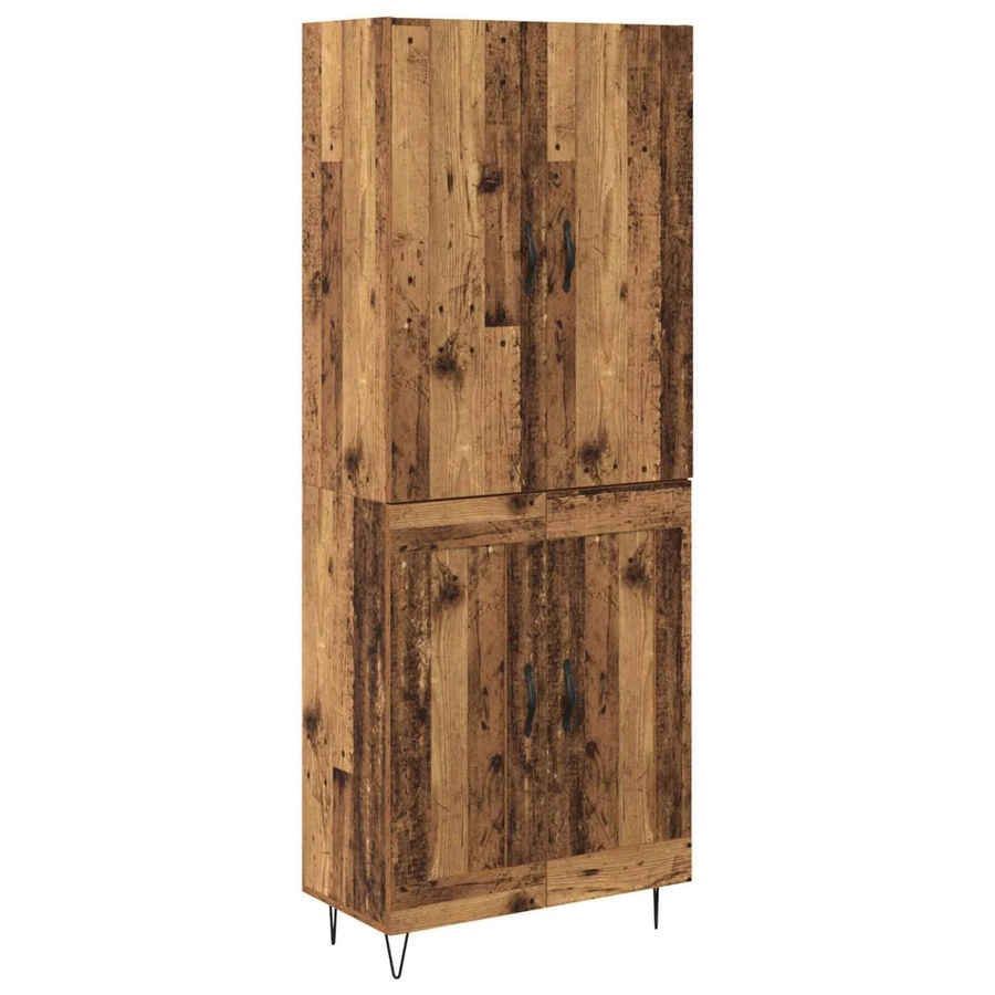 vidaXL Highboard 2-teilig aus Altholz und Glas in Braun B/T/H: 180 x 34 x 60 cm - Bild 2