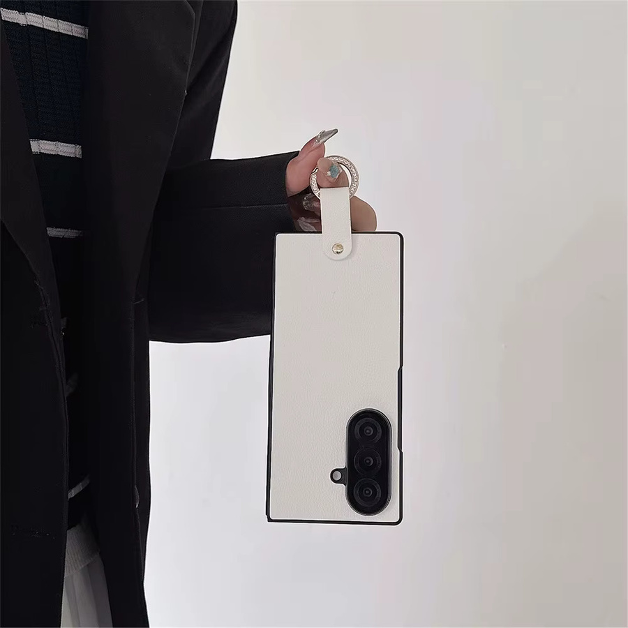 Ringhalter Schutzhülle aus PU-Leder für Samsung Galaxy Z Fold 7 6 5 4 5G in Blau - Bild 4