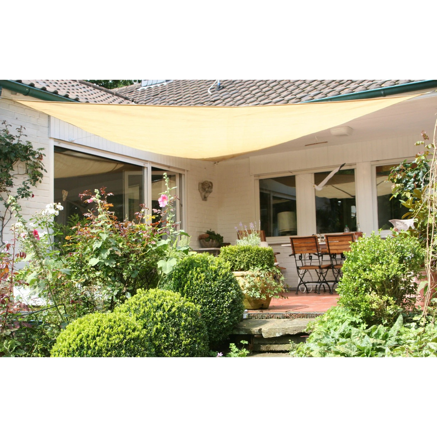 Floracord Dreiecksonnensegel aus HDPE in Weizen/Beige, Breite: 500 cm - Bild 2
