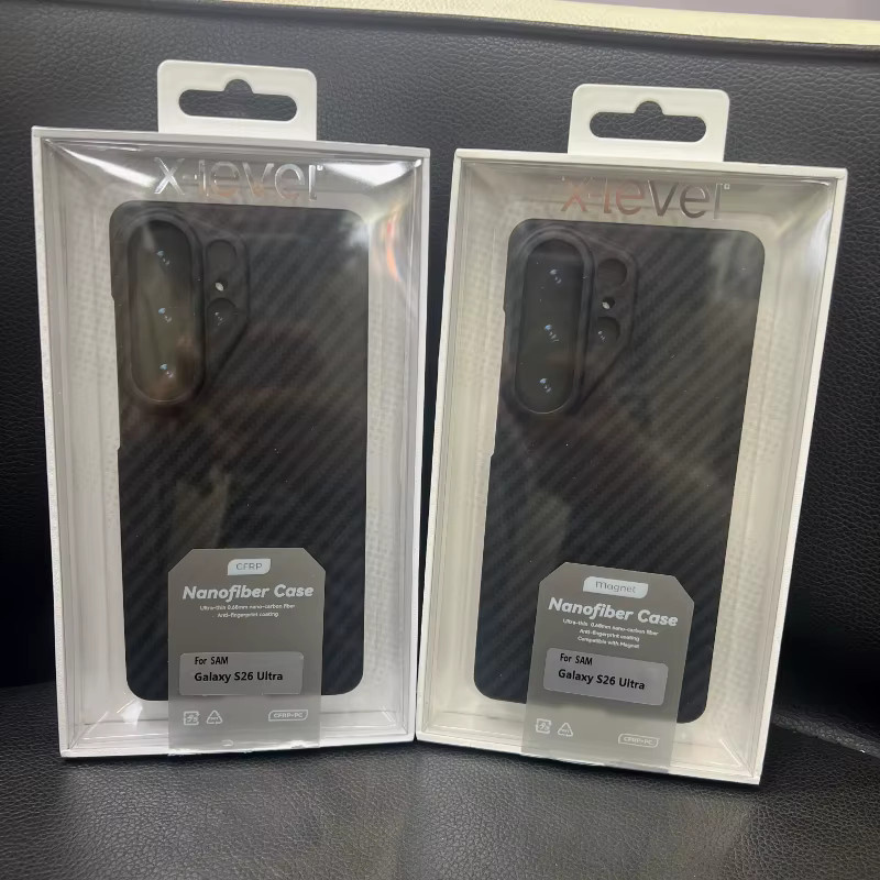 Premium Business Slim Case für Samsung S26 Ultra, S25, S24 Plus und S23 mit Carbonfaser-Muster in Schwarz, stoßfestes Gehäuse mit erhöhtem Linsenschutz - Bild 3
