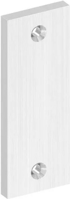 FeNau Kurzschild Blind Edelstahl V2A Silber Geschliffen Korn 240 B/H/T: 3,2 x 8,7 x 0,6 cm - Bild 1