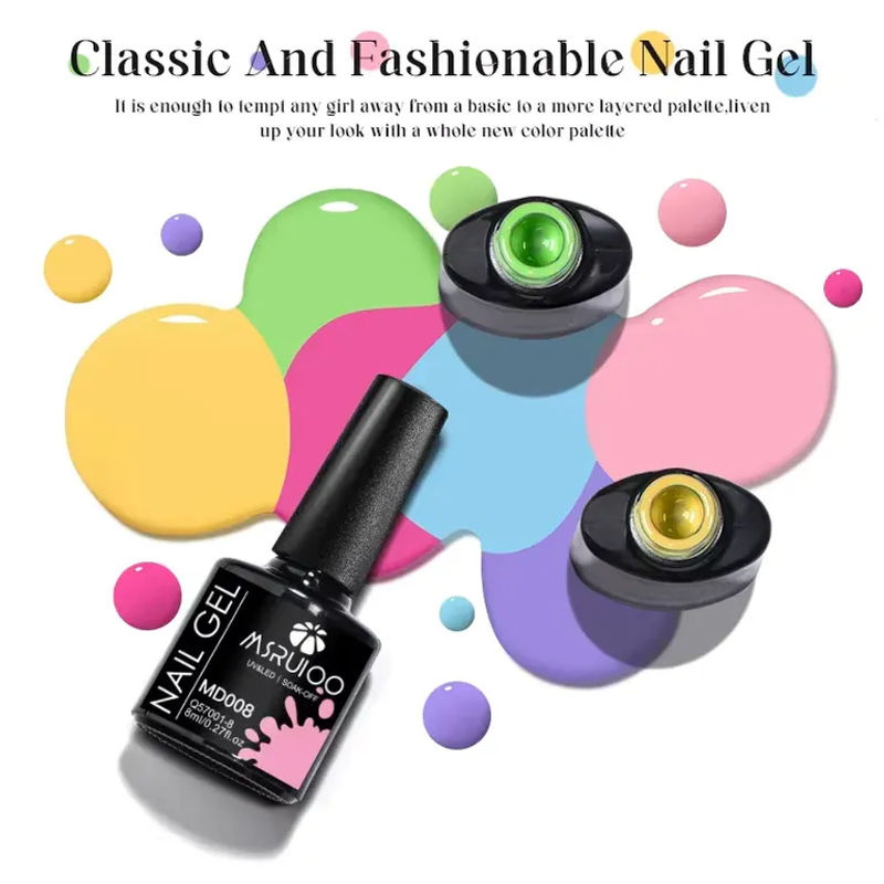 MSRUIOO Gel-Nagellack-Set, 8-teilig, HEMA-frei, semi-permanent, glänzend - Bild 2