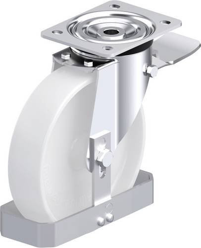 Blickle L-PO 200G-ST-FS Stahlblech-Lenkrolle in Weiß mit 200 mm Rad-Durchmesser und 400 kg Tragfähigkeit - Bild 1