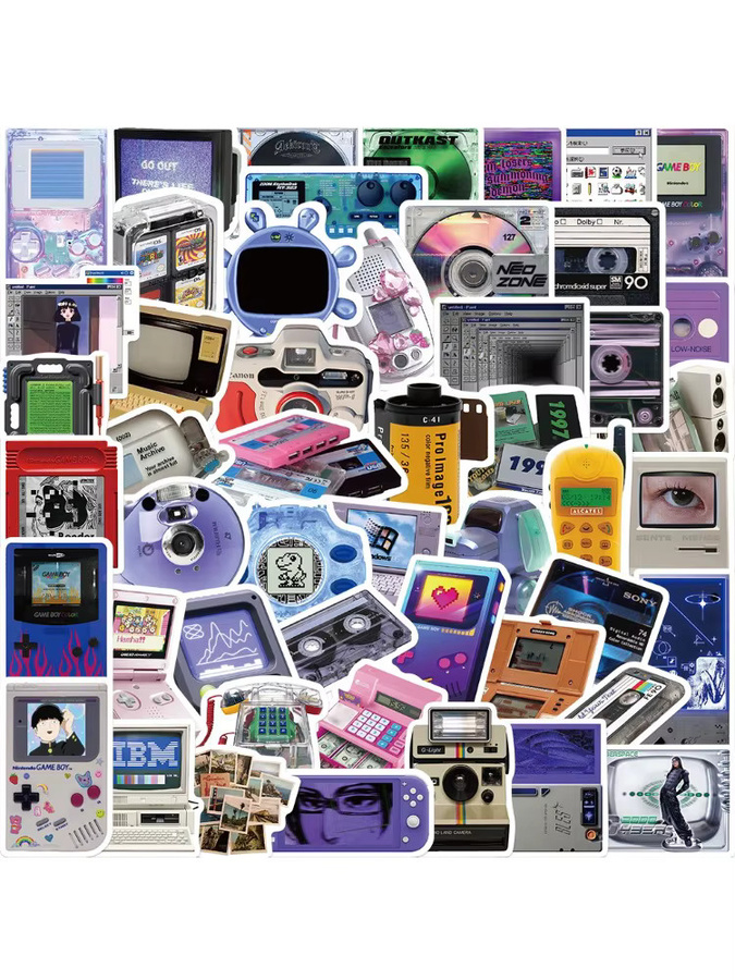 50 Stück Retro Videospiel INS Karte Aufkleber Set von BulingBulingStickers Shop in Multicolour für Laptop und Notebook - Bild 4