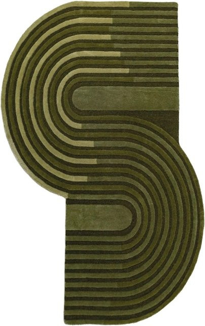 Flair Rugs Wollteppich Conway Retro in Olive mit High-Low-Effekt, B/T: 200 x 290 cm - Bild 1