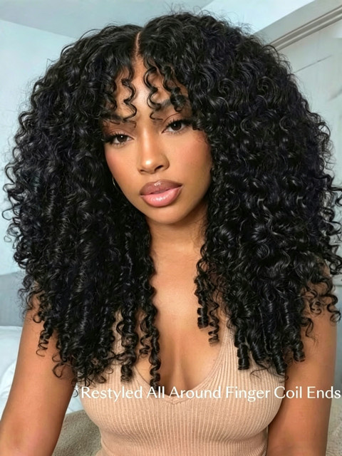 QZOQZO Burmesische Lockige Echthaar-Perücke, 28 Zoll, 250% Dichte, 13x4 HD Transparente Lace Frontal, Vorgezupft - Bild 1