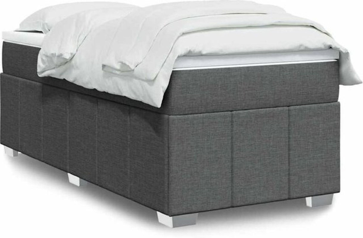 Vidaxl Boxspringbett mit Matratze in Anthrazit Grau aus Stoff, B/T: 200 x 100 cm - Bild 1