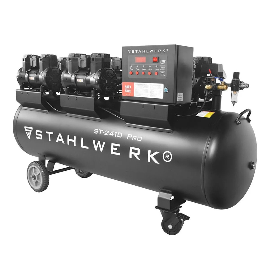 STAHLWERK Druckluftkompressor 1250 in Schwarz mit 240 l Kessel und 10 Bar Druck - Bild 2