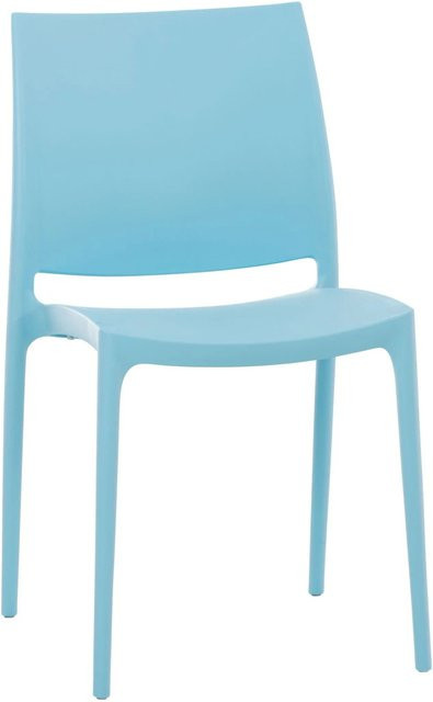 DELUKE Stuhl VAYA Esszimmerstuhl aus Kunststoff in Hellblau, H x B x T: 81 x 44 x 50 cm - Bild 1