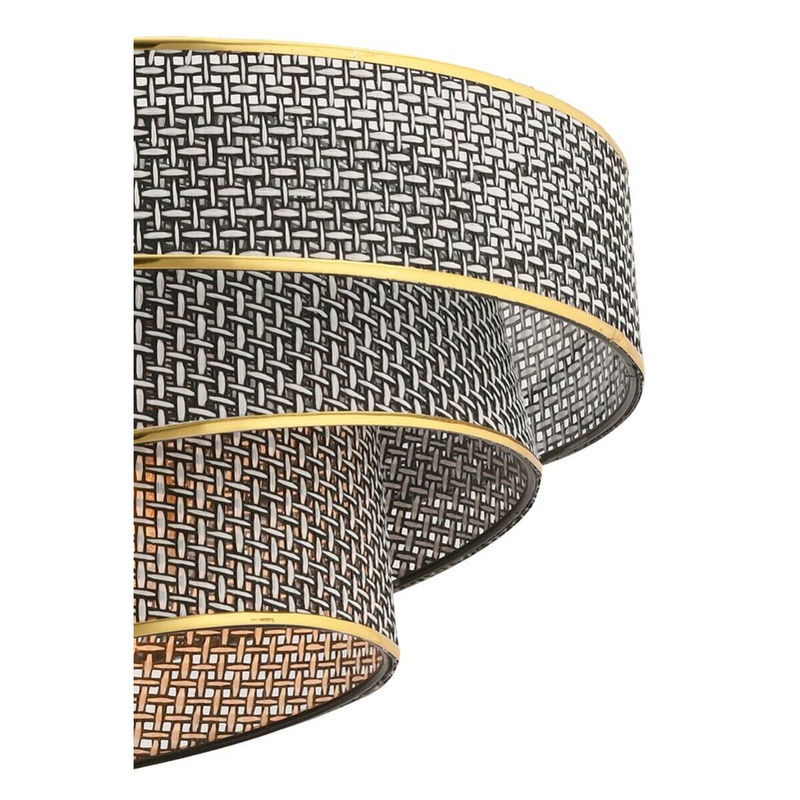 Opviq Pendelleuchte Couper in Grau und Gold aus Metall und Baumwolle, E27, B/T/H: 40 x 40 x 72 cm - Bild 2