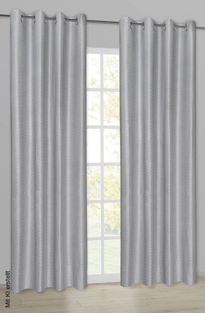 Happy Home Ösenvorhang Kiel silber B: 145 cm, H: 245 cm - Bild 1