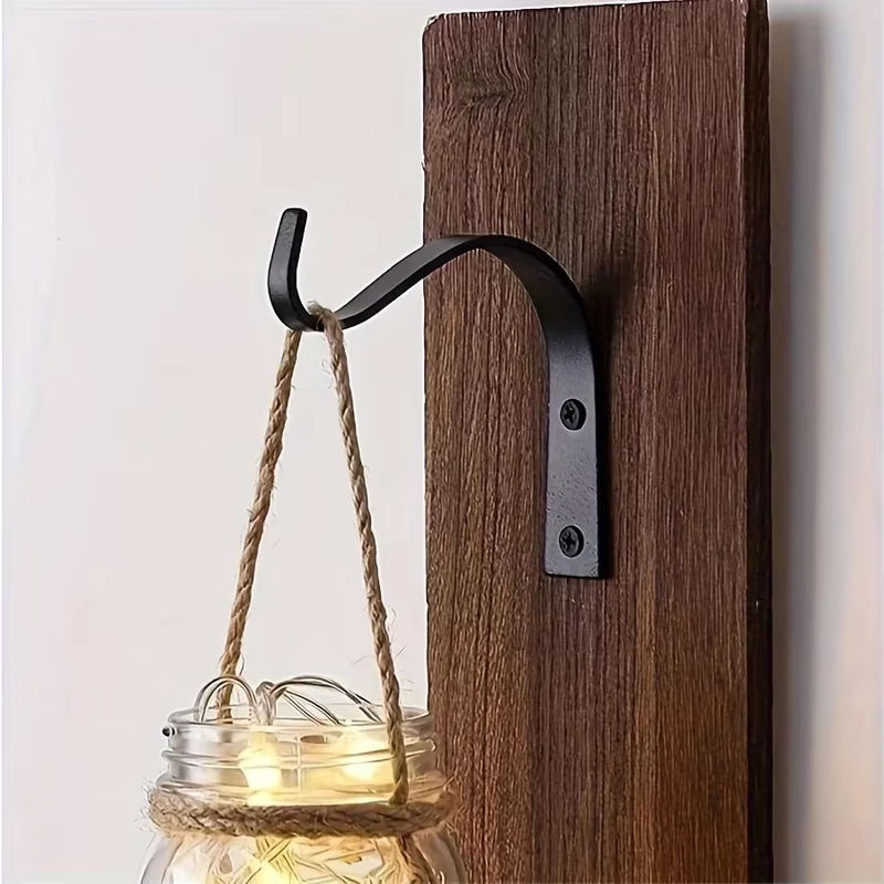 3 oder 6 Stück J-Form Wandhaken aus Metall für Blumentöpfe und Gartenkörbe zur Wandbefestigung - Bild 3