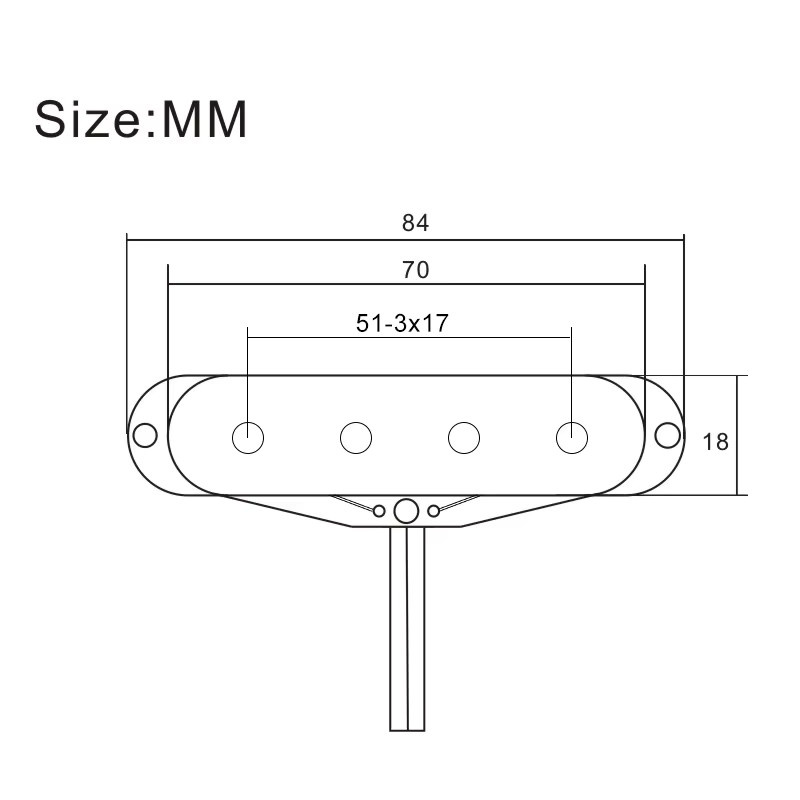 GETMUSIC Alnico V Single Coil Pickup für 4-saitigen Precision Bass im Vintage Style, Schwarz, 6,8 k Ohm - Bild 3