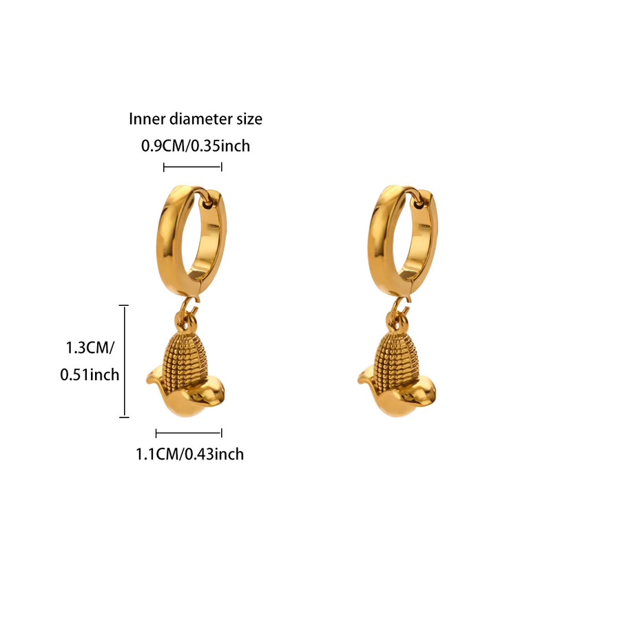 ICFTZWE Ohrringe, Mais-Tropfen, Edelstahl, Gold, Damen - Bild 3