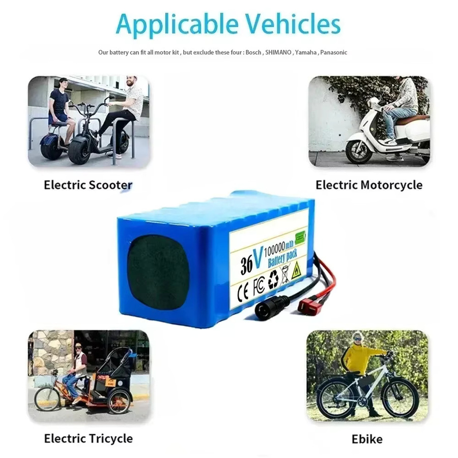 Lithium-Ionen-Akkupaket 36V 100Ah 1000W 10S4P mit BMS für Elektrofahrräder und Scooter - Bild 3