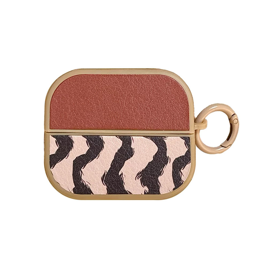 Stoßfeste Kopfhörer-Schutzhülle im Retro Zebra-Print mit Haken für Samsung Galaxy Buds 3, Buds 3 Pro und FE, Kunstleder-Textur, Multicolour - Bild 4
