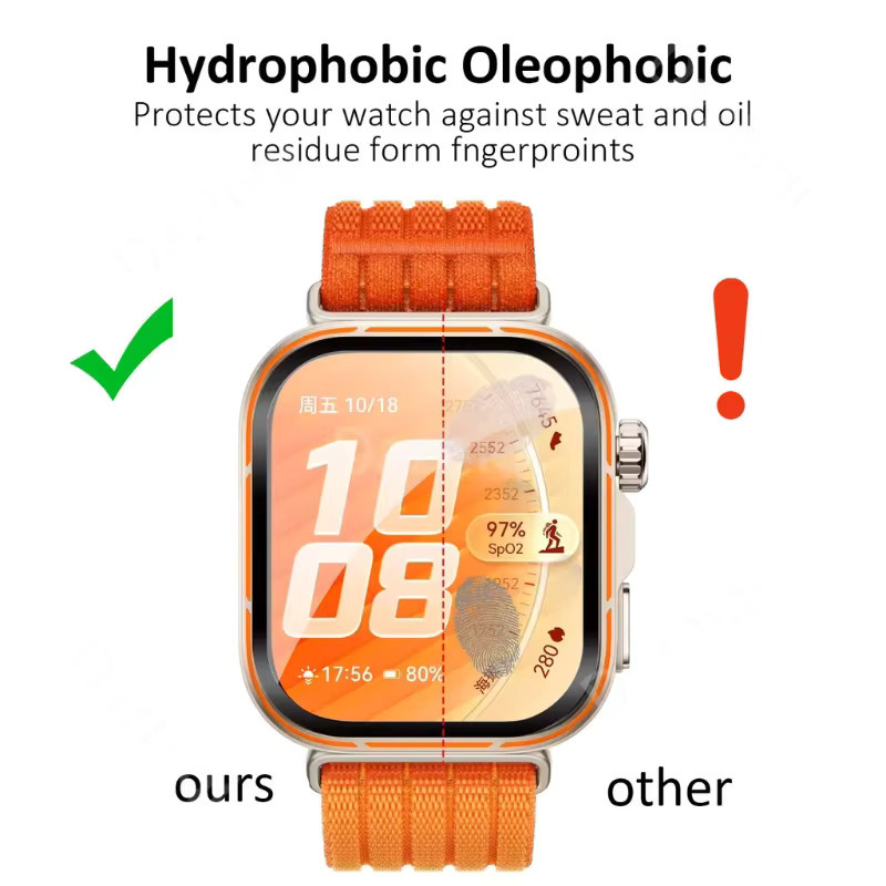 Huawei Displayschutzfolie Watch Fit 5, PMMA, transparent, Unisex - Bild 4