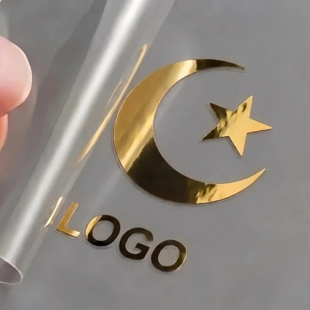 50 Stück Personalisierte Metall-Goldaufkleber mit individuellem Logo als wasserfeste 3D UV DTF Transferaufkleber für Firmenmarken und Hochzeiten - Bild 1
