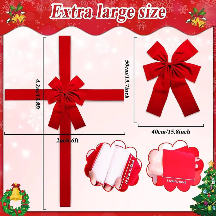 Rote Organza-Schleife als Weihnachtsdekoration zum Aufhängen - Bild 3