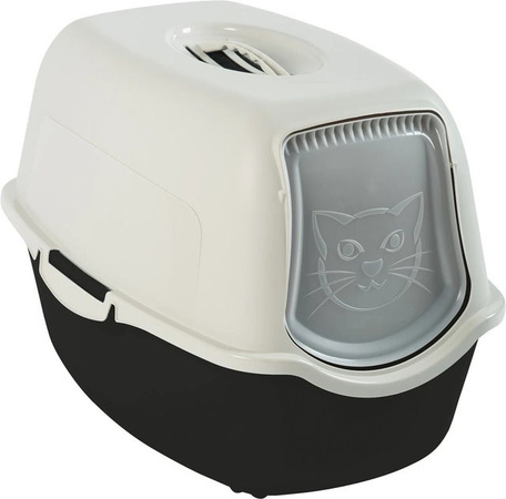 Rotho MyPet Eco Bailey Katzentoilette mit Deckel und Aktivkohlefilter Schwarz/Sand