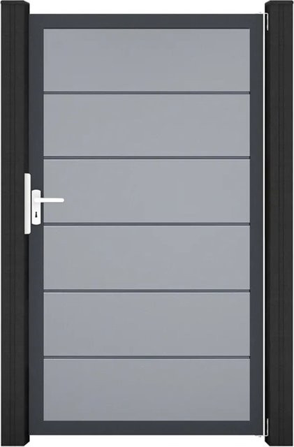 GroJa Tor 1-flg. Basicline Premium Silbergrau B: 100 cm, H: 180 cm - Bild 1
