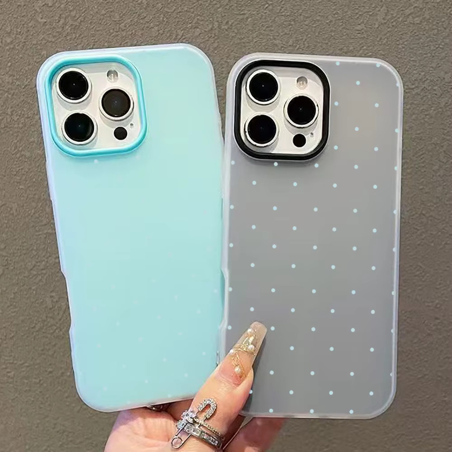 Stoßfeste Handyhülle mit Polka-Dot-Muster für Xiaomi Redmi Note 12 13 14 Pro Plus 5G und Redmi 13C 14C in Hellblau - Bild 1