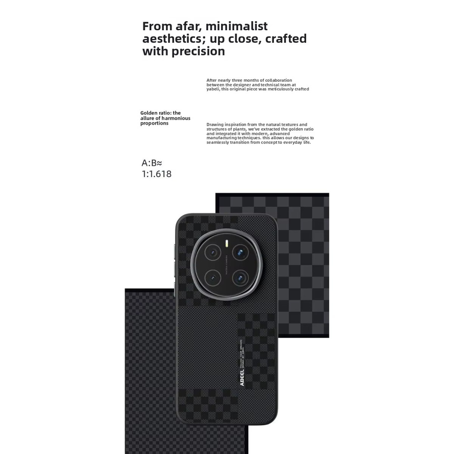 Magnetische 6D Relief Schutzhülle für Honor Magic 8 Lite und Honor Magic 7 Pro in Schwarz mit Textur-Design und stoßfestem Legierungs-Rahmen - Bild 3