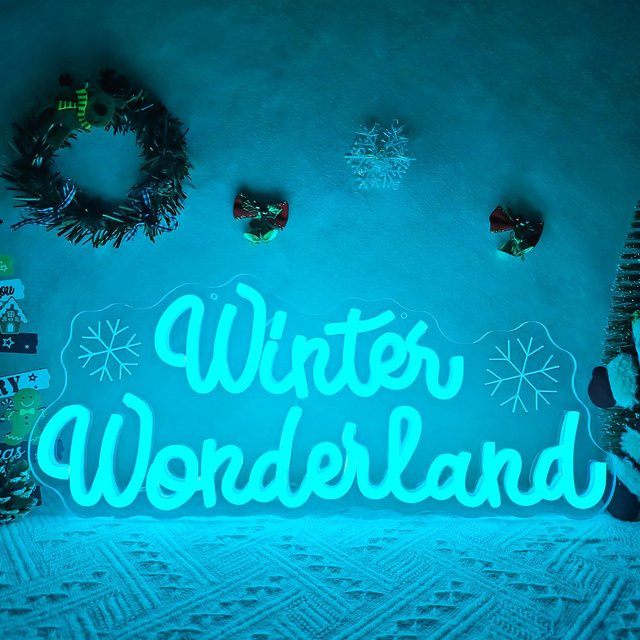 Winter Wonderland Weihnachts-Neonschild zur Wanddekoration mit dimmbarer Funktion für Schlafzimmer und Partys - Bild 1