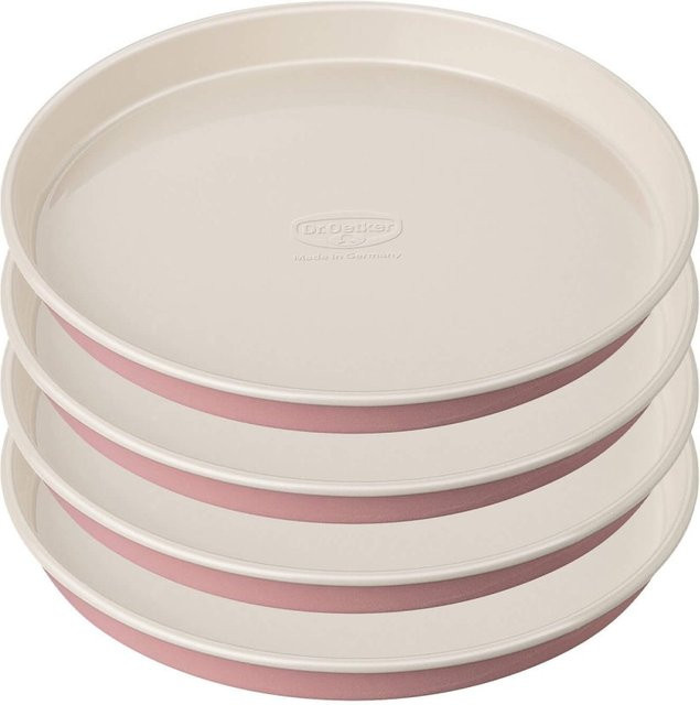 Dr. Oetker Schichtkuchen Form Modern Baking Retro Design, 4er Set, Pink/Beige, Durchmesser: 17 cm, beschichtet und aus Keramik - Bild 1